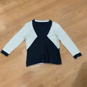 Preppy Rag and Bone Cotton Blend Textured Color Block Cardigan